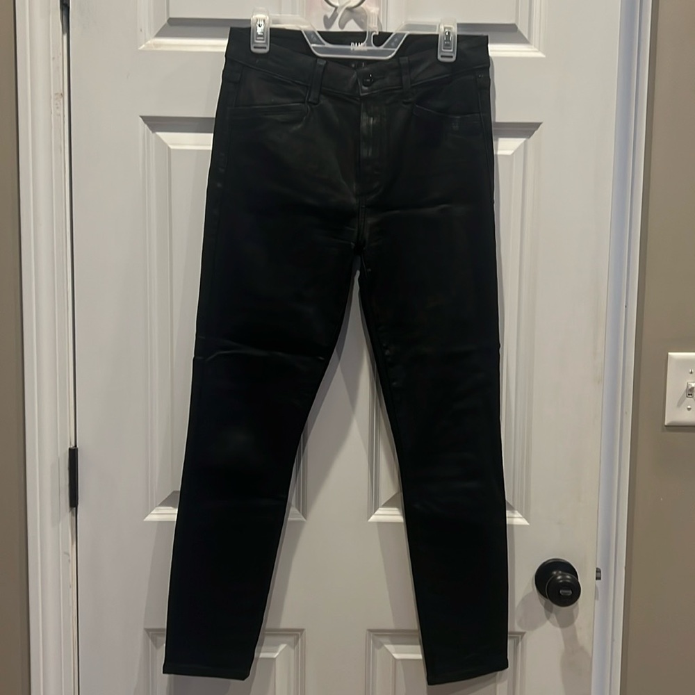 Women’s Paige Black coated skinny pants 
Perfect condition